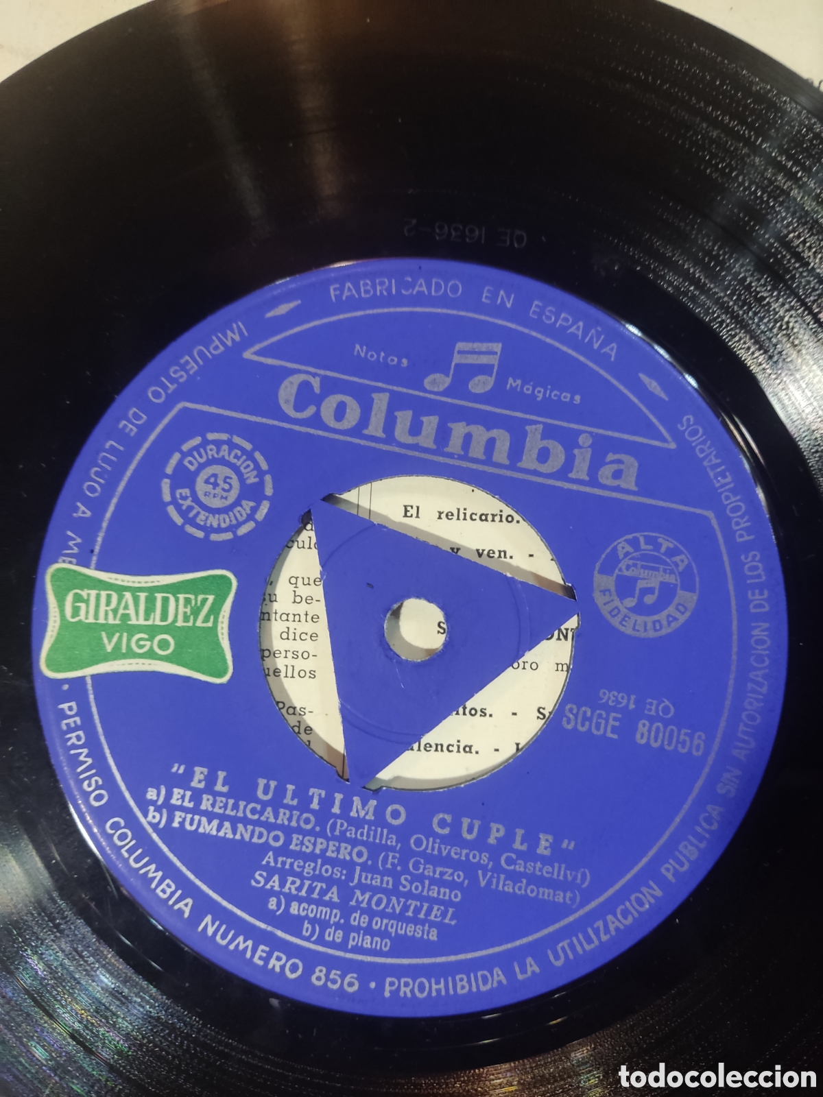 Discos de vinilo: Sarita Montiel ( El &uacute;ltimo cupl&eacute;) - Foto 4