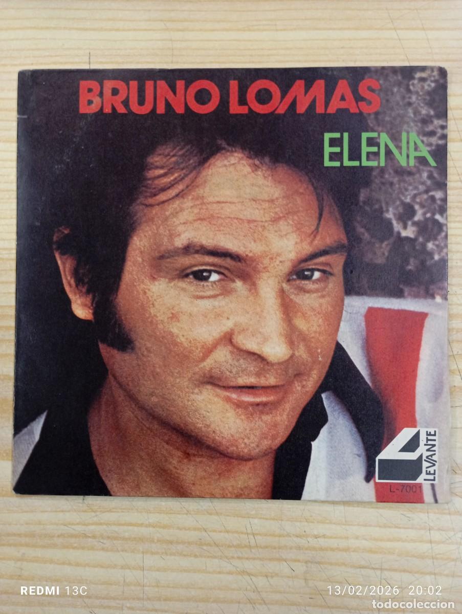 Discos de vinilo: SINGLE BRUNO LOMAS - ELENA / AHI VA COGELO - Foto 1