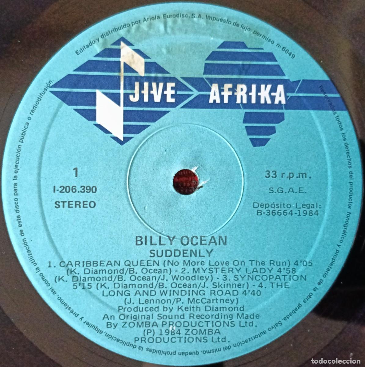 Discos de vinilo: BILLY OCEAN ** Suddenly ** VINILO LP 1984 - Foto 3