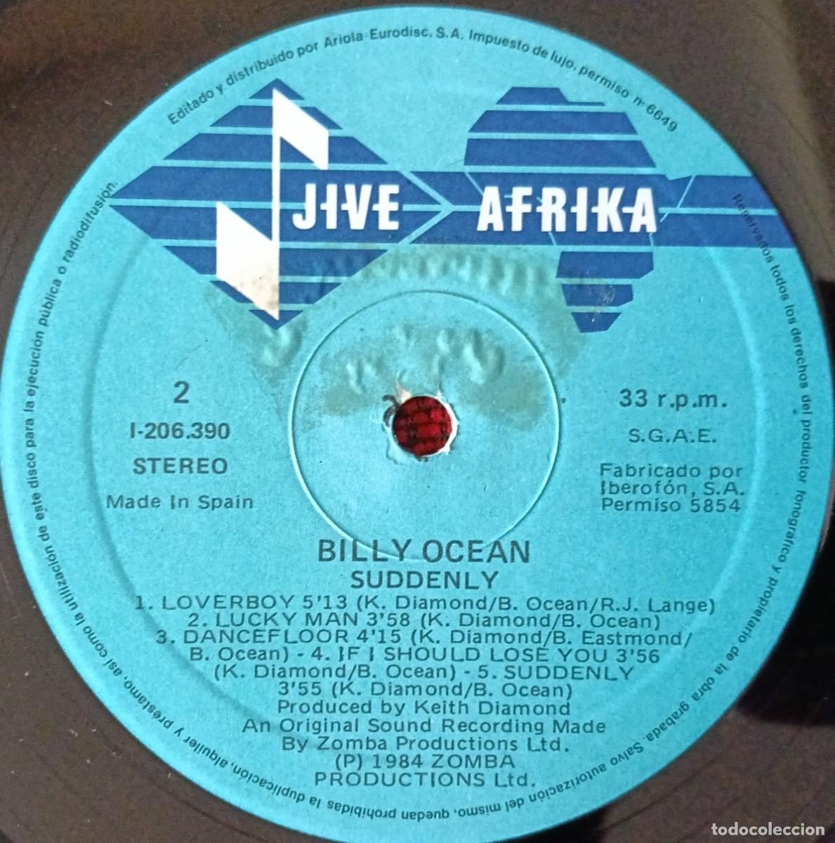 Discos de vinilo: BILLY OCEAN ** Suddenly ** VINILO LP 1984 - Foto 4