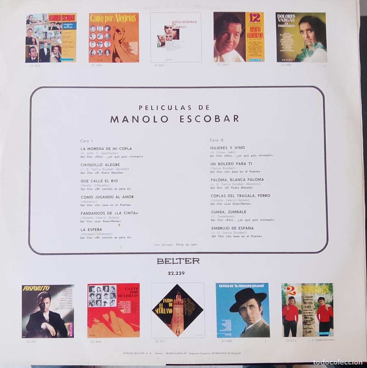 Discos de vinilo: Pel&iacute;culas de Manolo Escobar. Vinilo LP. - Foto 2