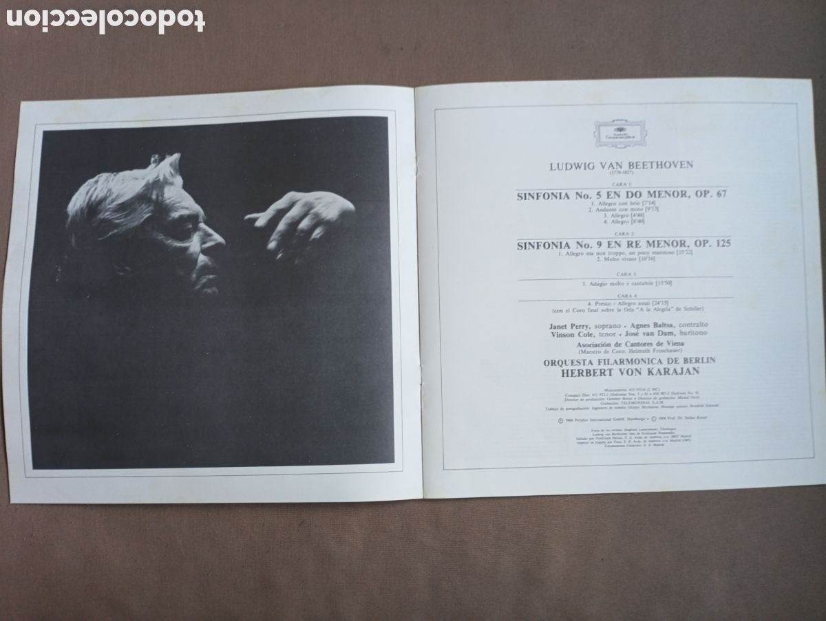 Discos de vinilo: Sinfon&iacute;as 5 & 9 BEETHOVEN - Foto 4