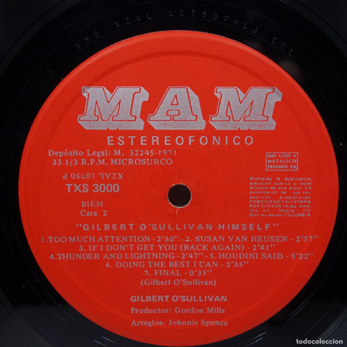 Discos de vinilo: GILBERT OSULLIVAN - HIMSELF - Foto 8