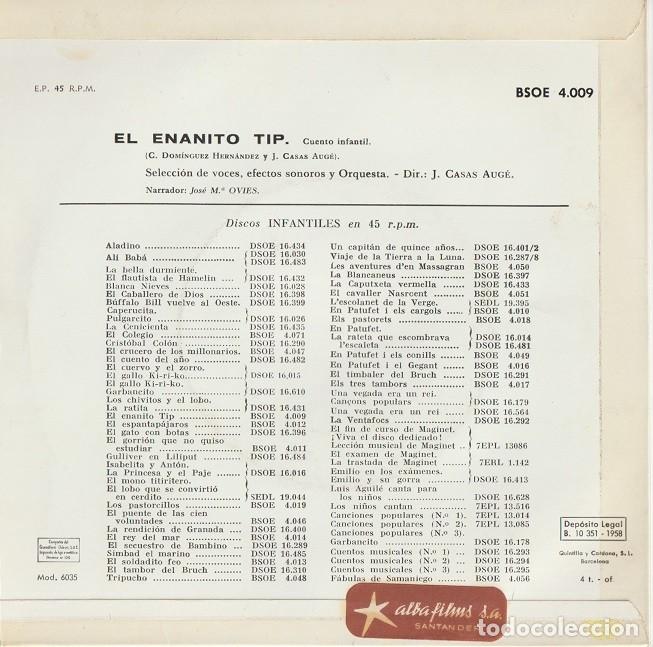 Discos de vinilo: EL ENANITO TIP - E.P. - Cuentos - Foto 2