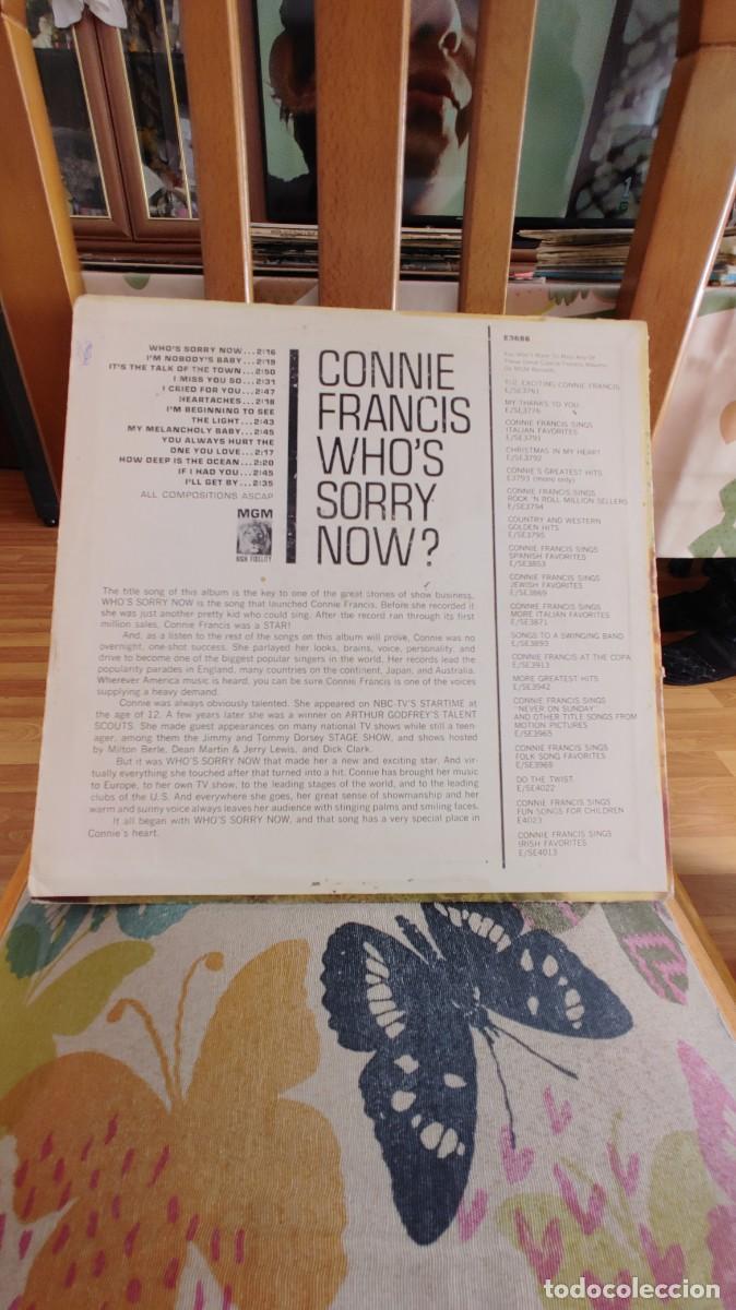 Discos de vinilo: CONNIE FRANCIS-LP WHO`S SORRY NOW - Foto 2