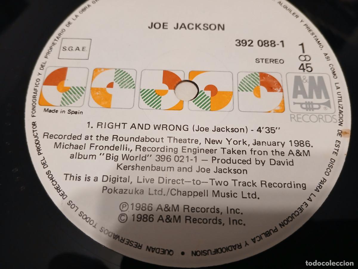 Discos de vinilo: Joe Jackson -Right and wrong- (1986) LP disco vinilo - Foto 3