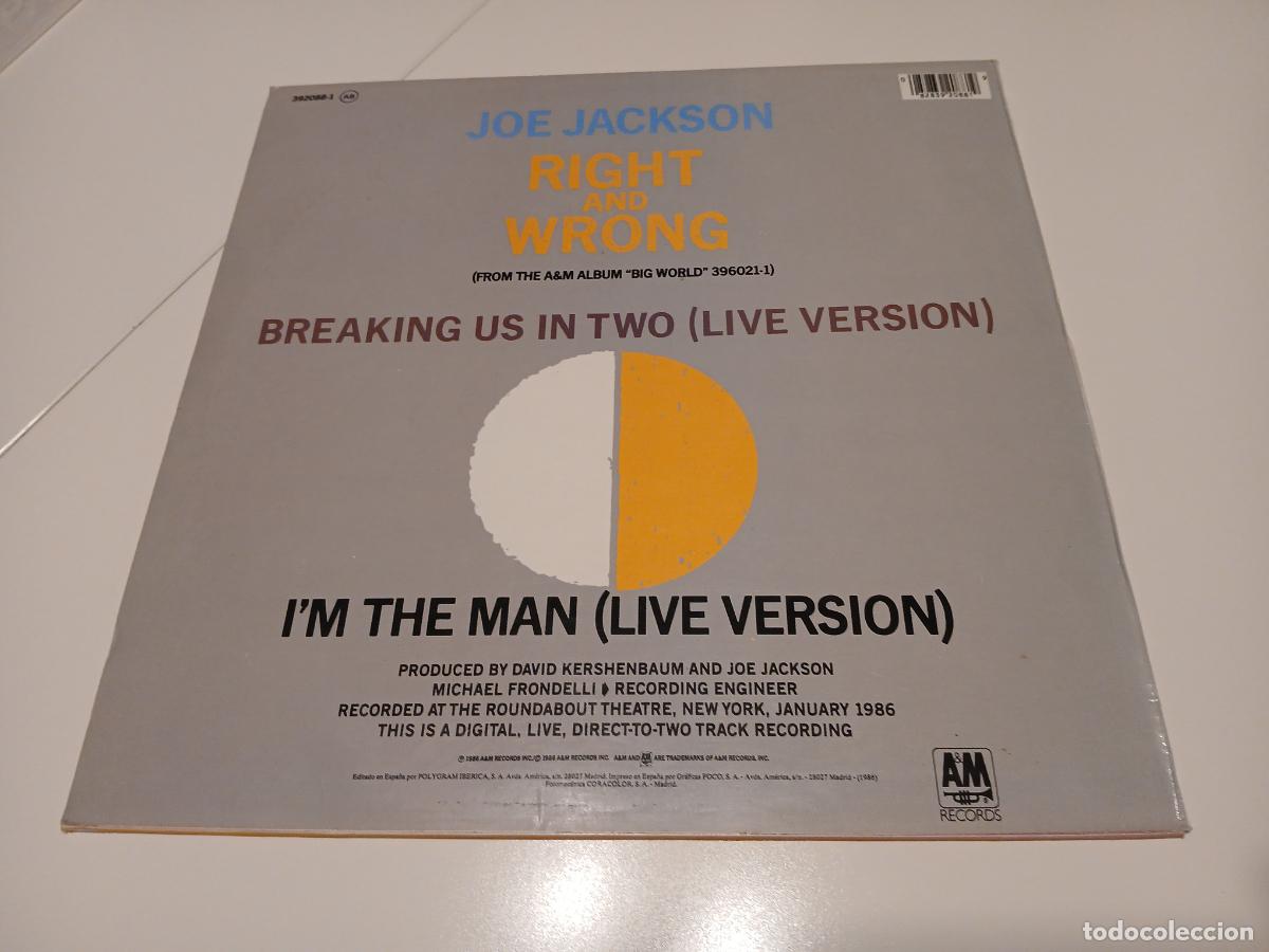 Discos de vinilo: Joe Jackson -Right and wrong- (1986) LP disco vinilo - Foto 6