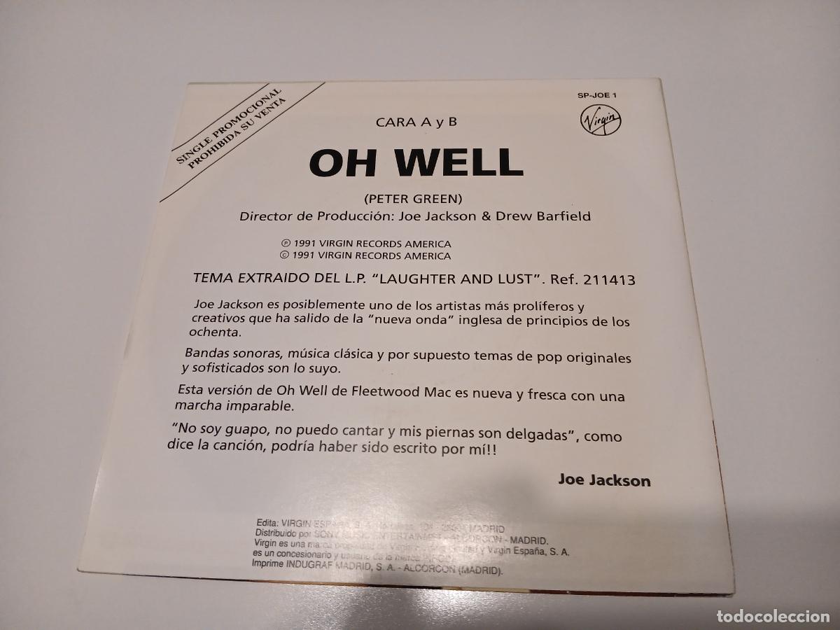 Discos de vinilo: Joe Jackson -Oh well- (1991) single - Foto 2