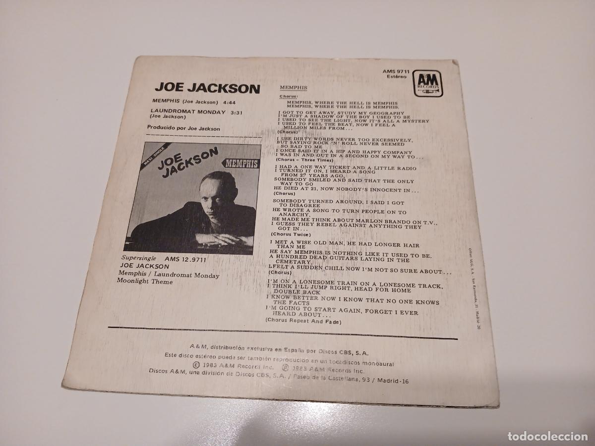 Discos de vinilo: Joe Jackson -Memphis- (1983) single - Foto 2