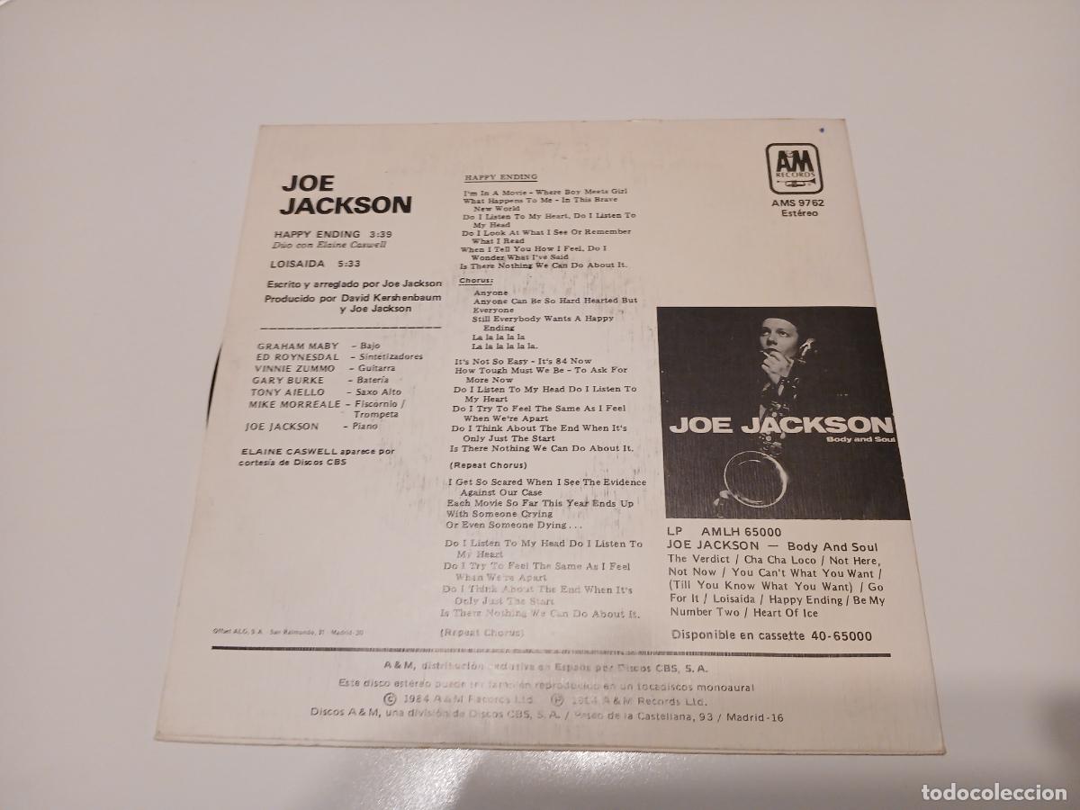 Discos de vinilo: Joe Jackson -Happy ending- (1984) single - Foto 2
