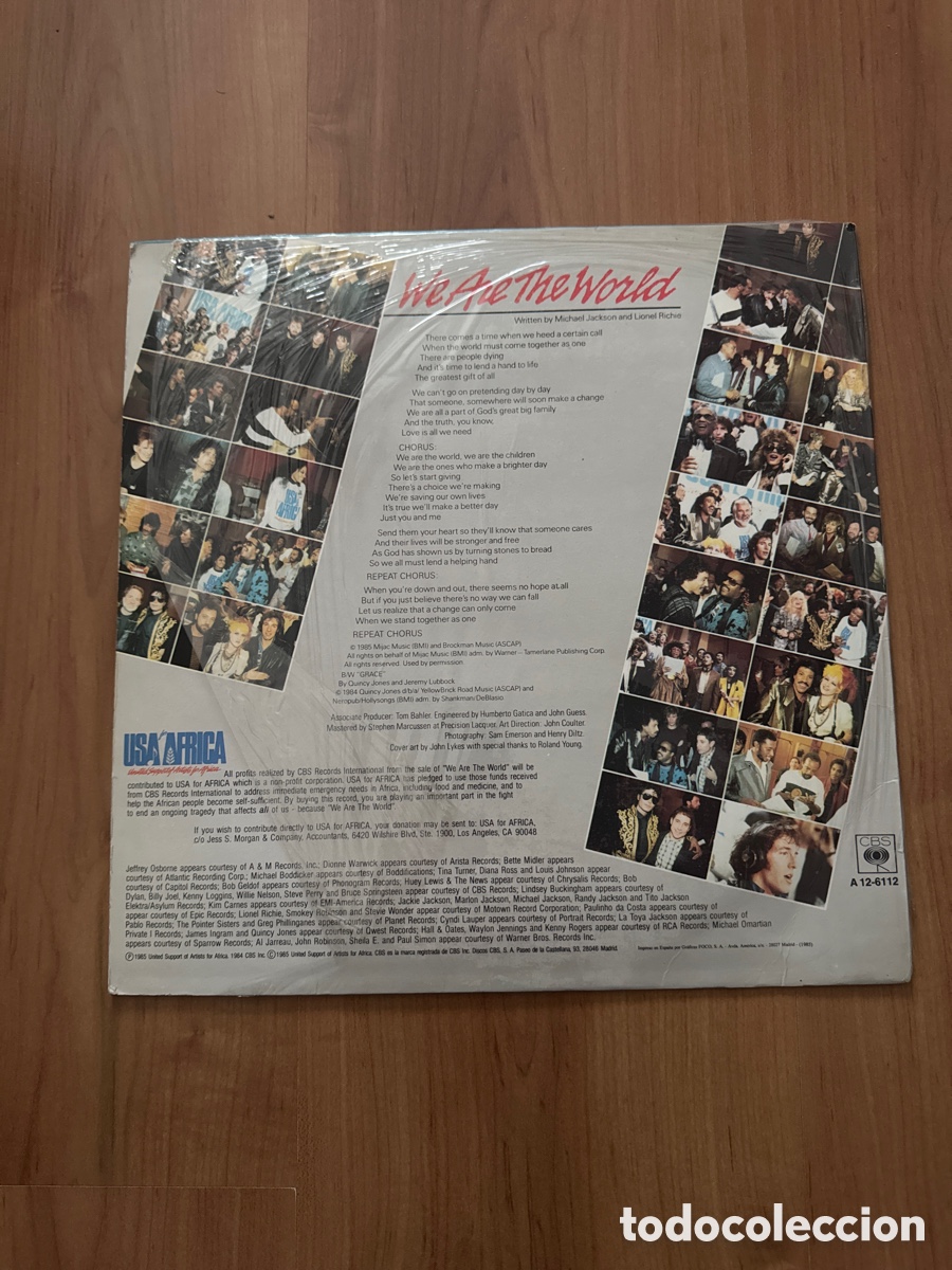Discos de vinilo: Disco vinilo &ldquo;We are the world&rdquo; - Foto 2