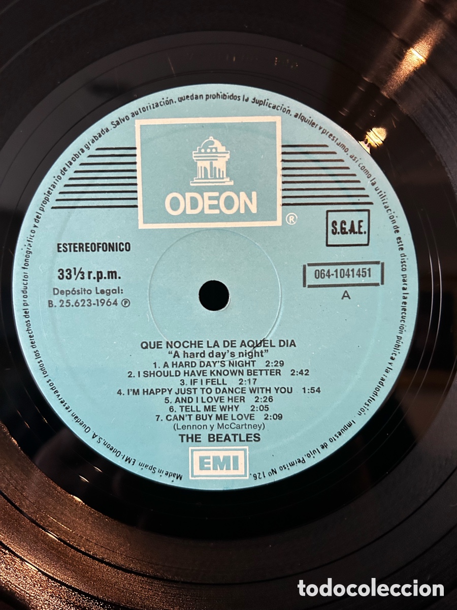 Discos de vinilo: The Beatles- Que noche la de aquel d&iacute;a - Foto 2