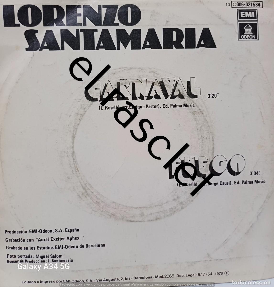Discos de vinilo: SINGLE DE -LORENZO SANTAMARIA : CARNAVAL - Foto 2