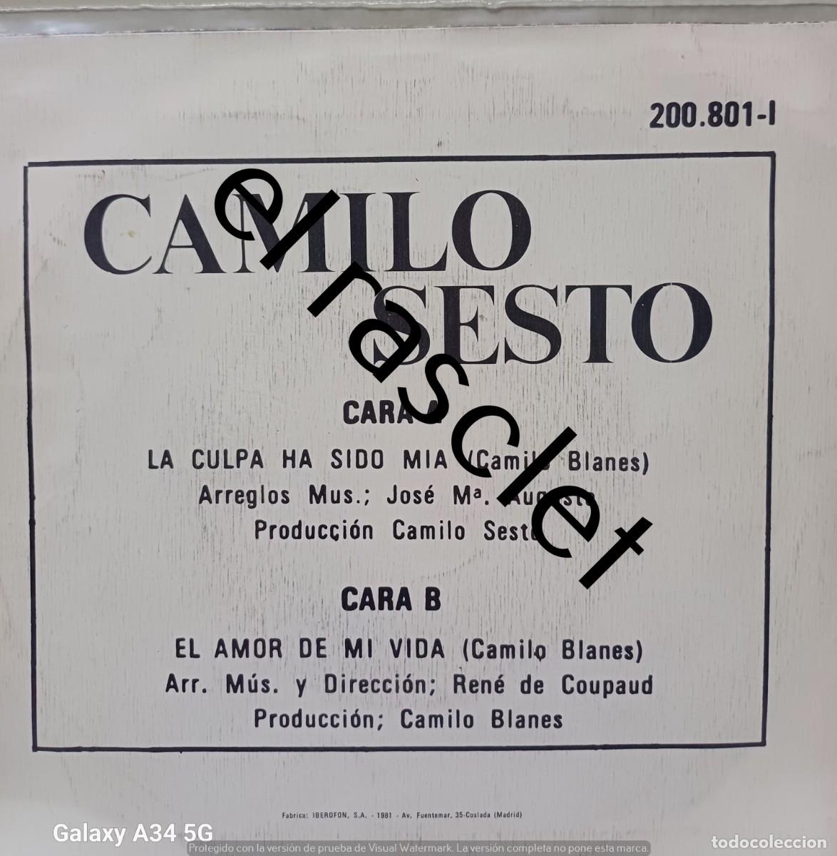 Discos de vinilo: SINGLE DE -CAMILO SESTO - Foto 2