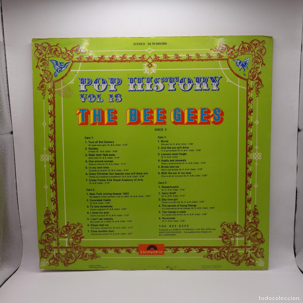 Discos de vinilo: BEE GEES - POP HISTORY VOL 18 - Foto 2