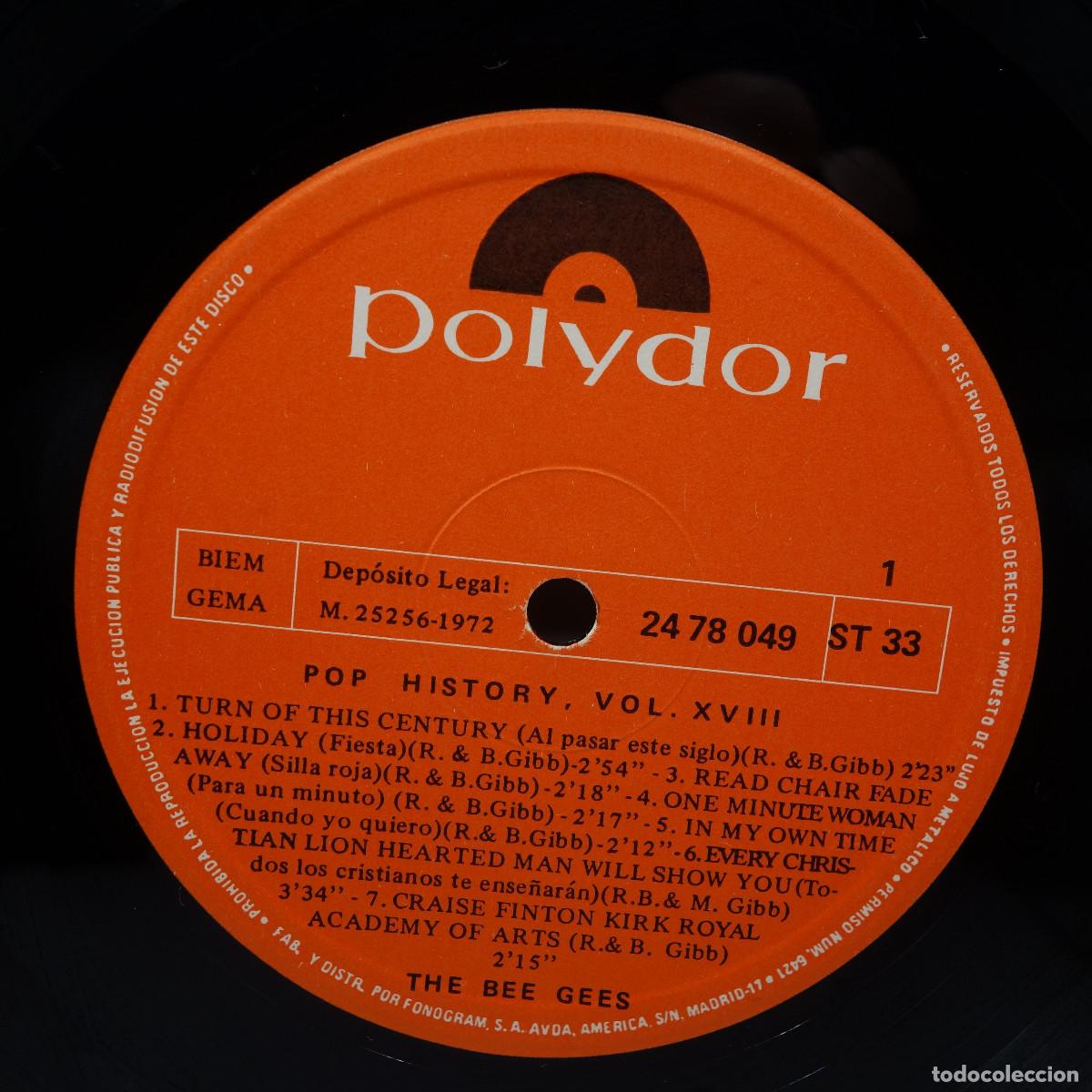 Discos de vinilo: BEE GEES - POP HISTORY VOL 18 - Foto 5