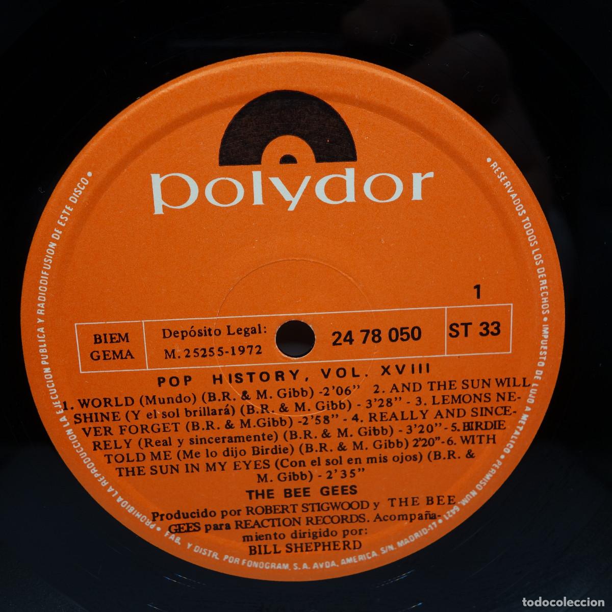 Discos de vinilo: BEE GEES - POP HISTORY VOL 18 - Foto 9