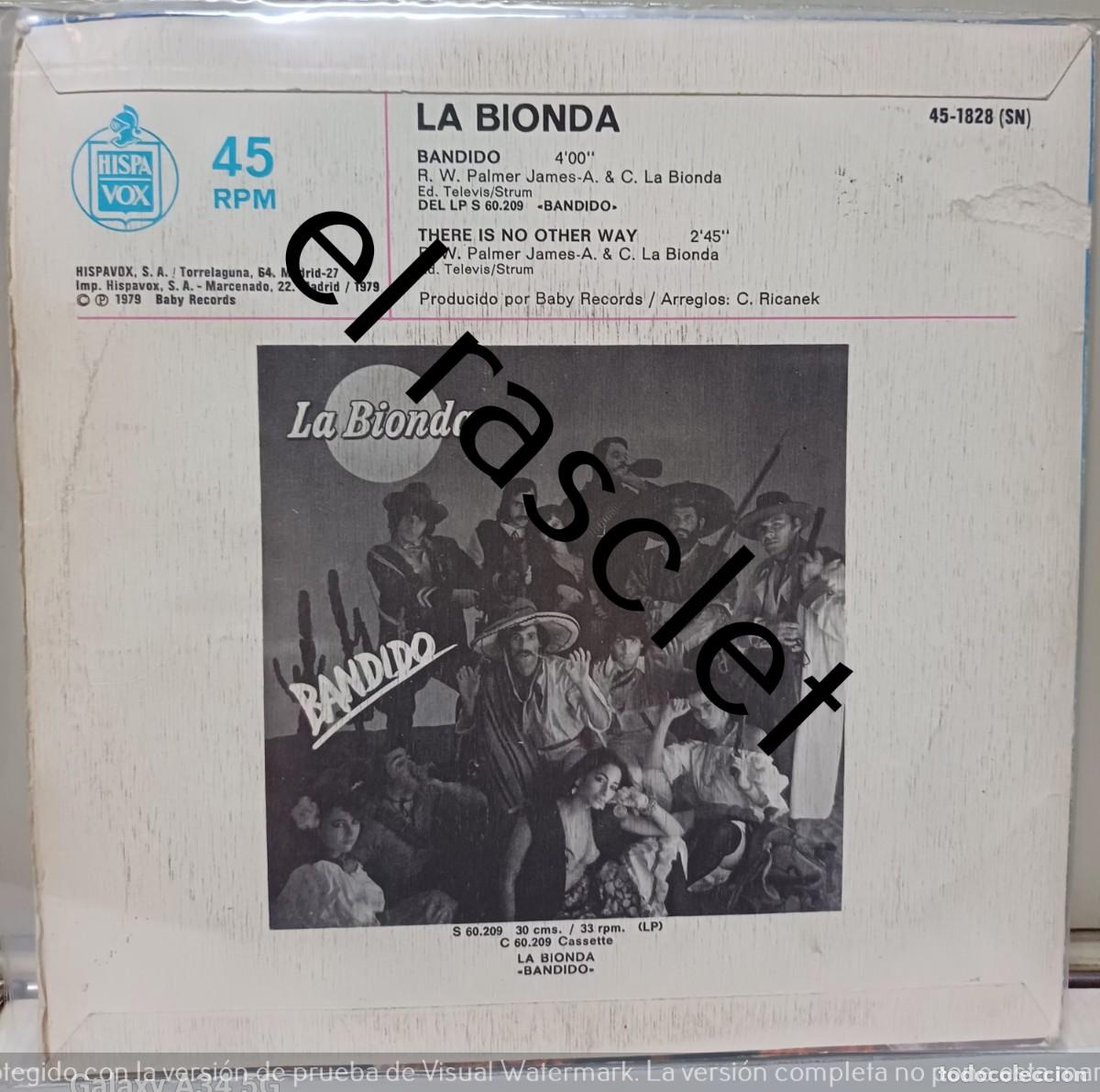 Discos de vinilo: SINGLE DE -LA BIONDA....... - Foto 2