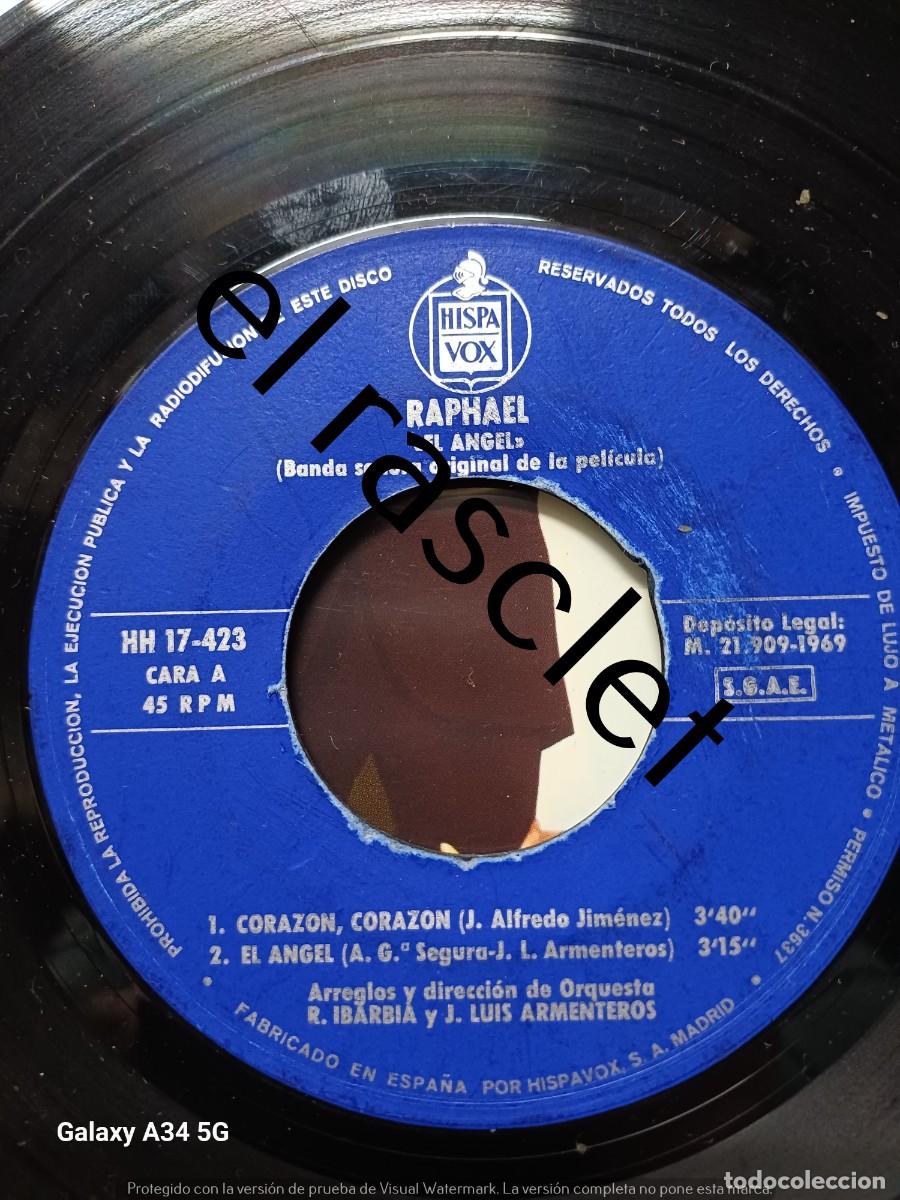 Discos de vinilo: SINGLE DE -RAPHAEL : EL ANGEL - Foto 3
