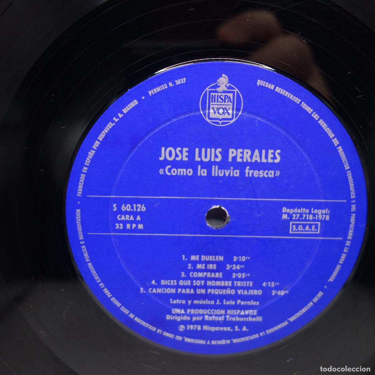 Discos de vinilo: JOSE LUIS PERALES - COMO LA LLUVIA FRESCA - Foto 5