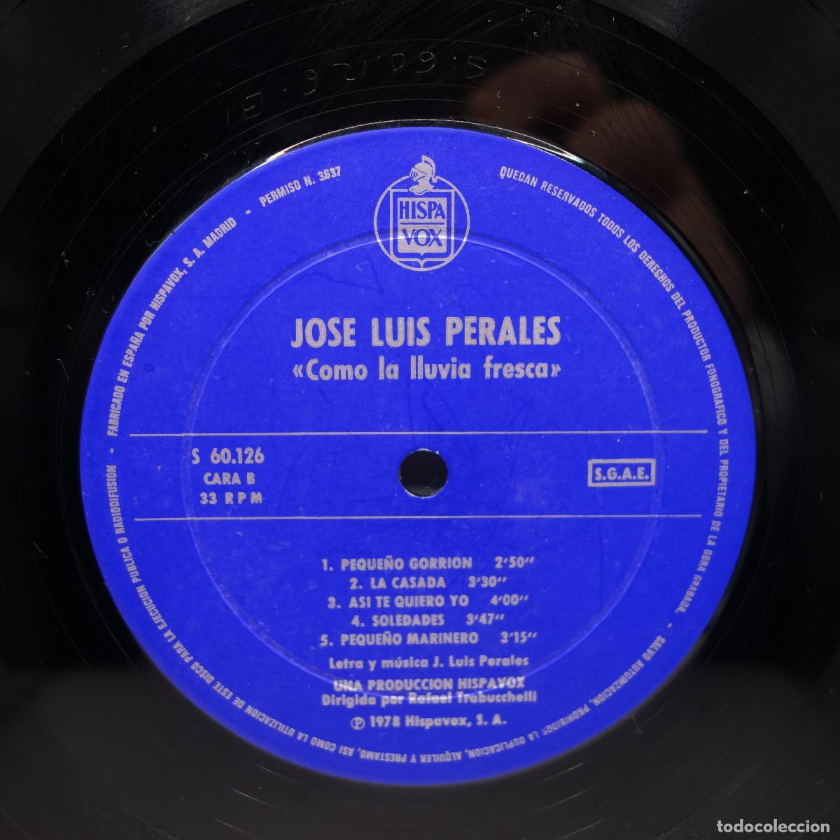 Discos de vinilo: JOSE LUIS PERALES - COMO LA LLUVIA FRESCA - Foto 7