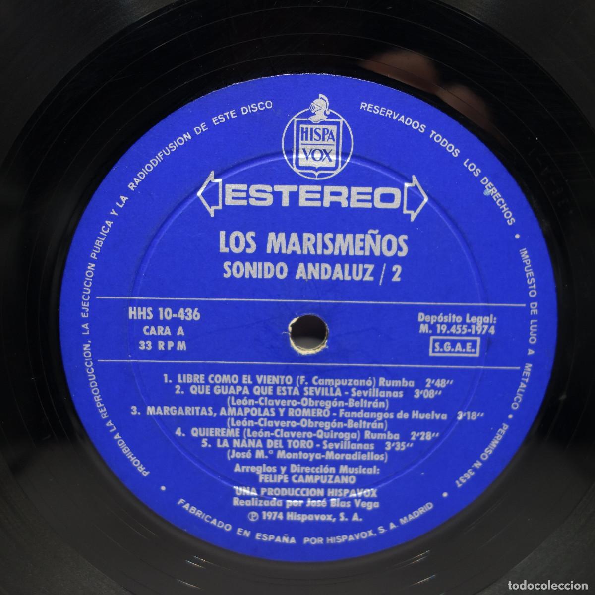 Discos de vinilo: LOS MARISME&Ntilde;OS - SONIDO ANDALUZ 2 - Foto 6