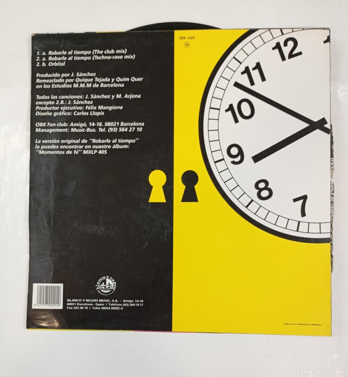 Discos de vinilo: OBK &ndash; Robarle Al Tiempo. MAXI-SINGLE. TDKDA14 - Foto 2