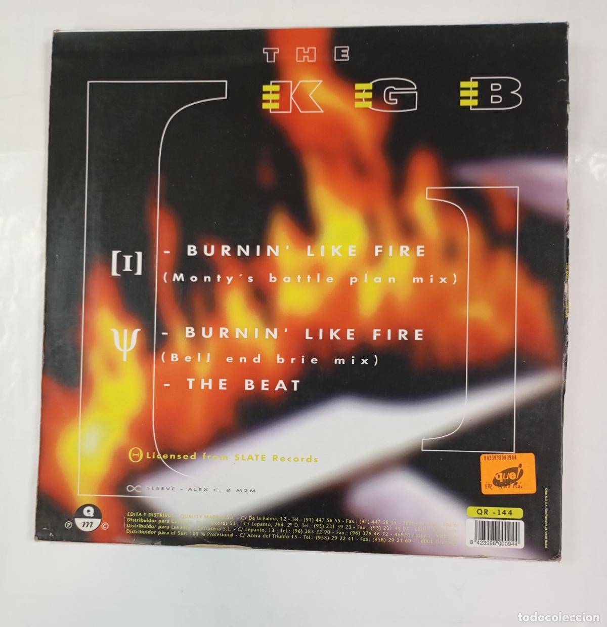Discos de vinilo: BURNIN LIKE FIRE. THE KGB. MAXI-SINGLE. TDKDA14 - Foto 2