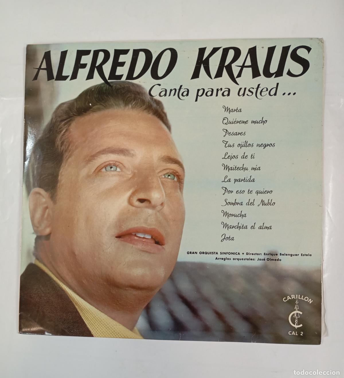 Discos de vinilo: ALFREDO KRAUS. CANTA PARA USTED. LP. TDKLP2 - Foto 1