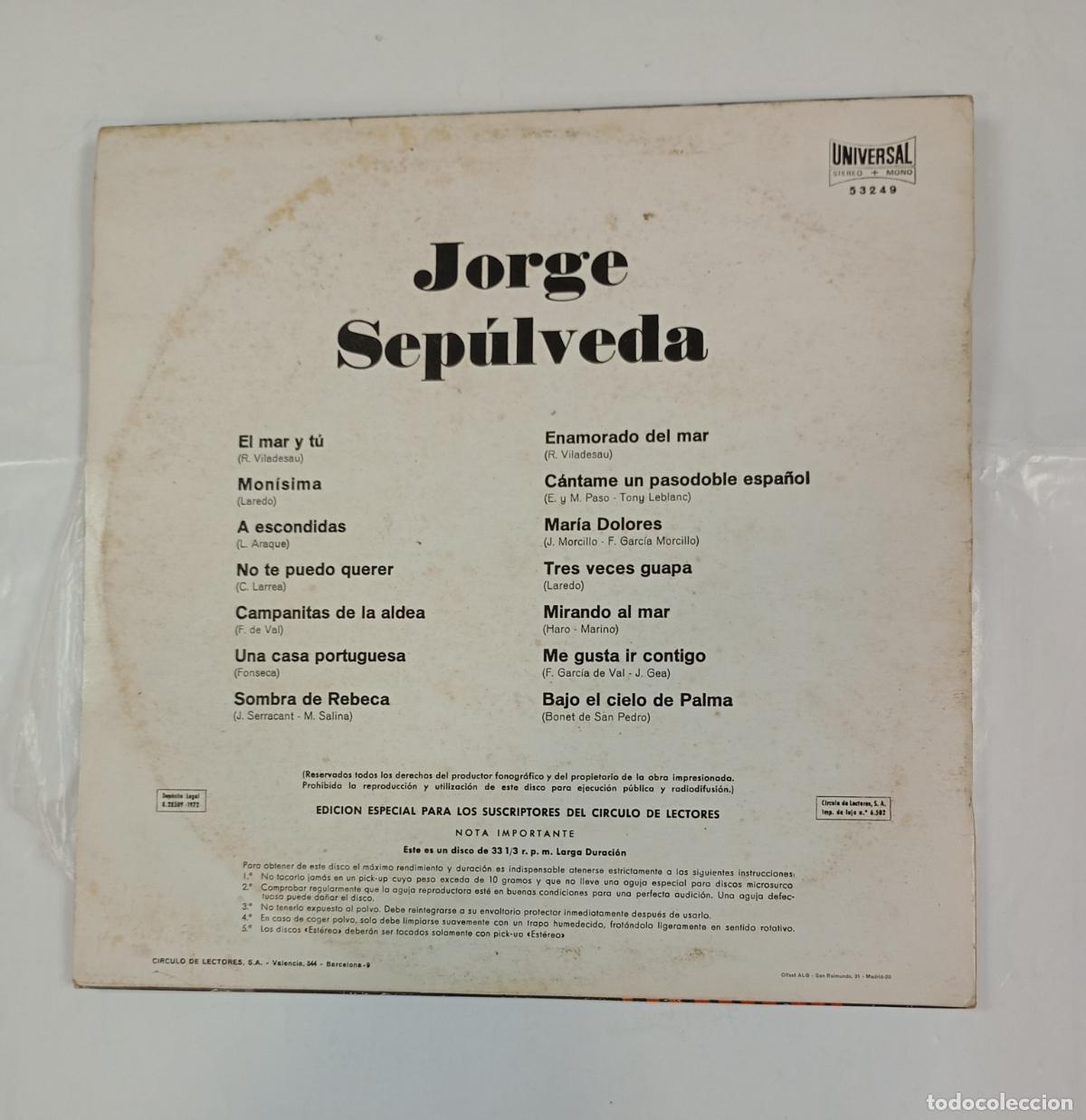 Discos de vinilo: JORGE SEP&Uacute;LVEDA. LP. TDKDA86 - Foto 2