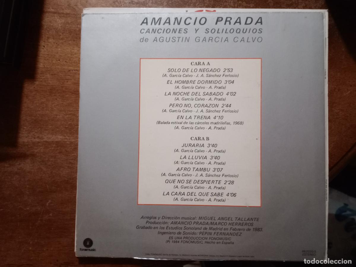 Discos de vinilo: Amancio Prada - canciones y soliloquios - Foto 2