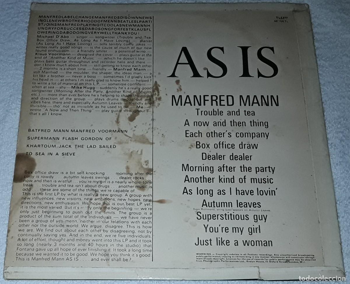 Discos de vinilo: LP - MANFRED MANN - AS IS - MADE IN UK 1966 - Foto 2