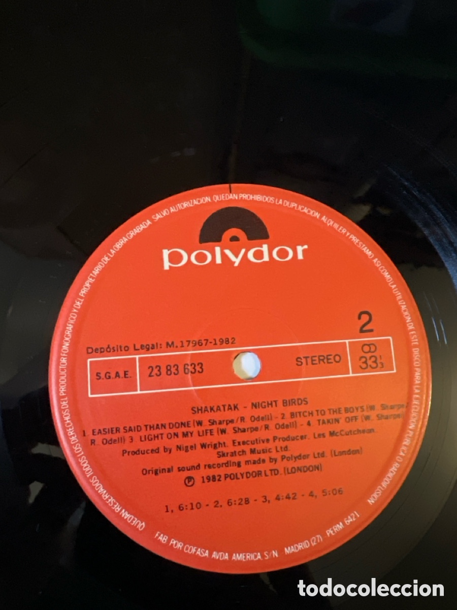 Discos de vinilo: Vinilo de Shakatak &ndash; Night Birds - Foto 5
