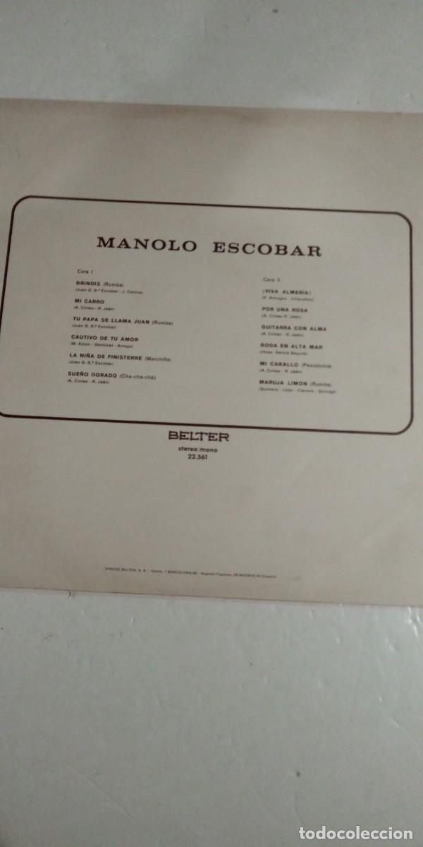 Discos de vinilo: Manolo Escobar Brindis - Foto 2