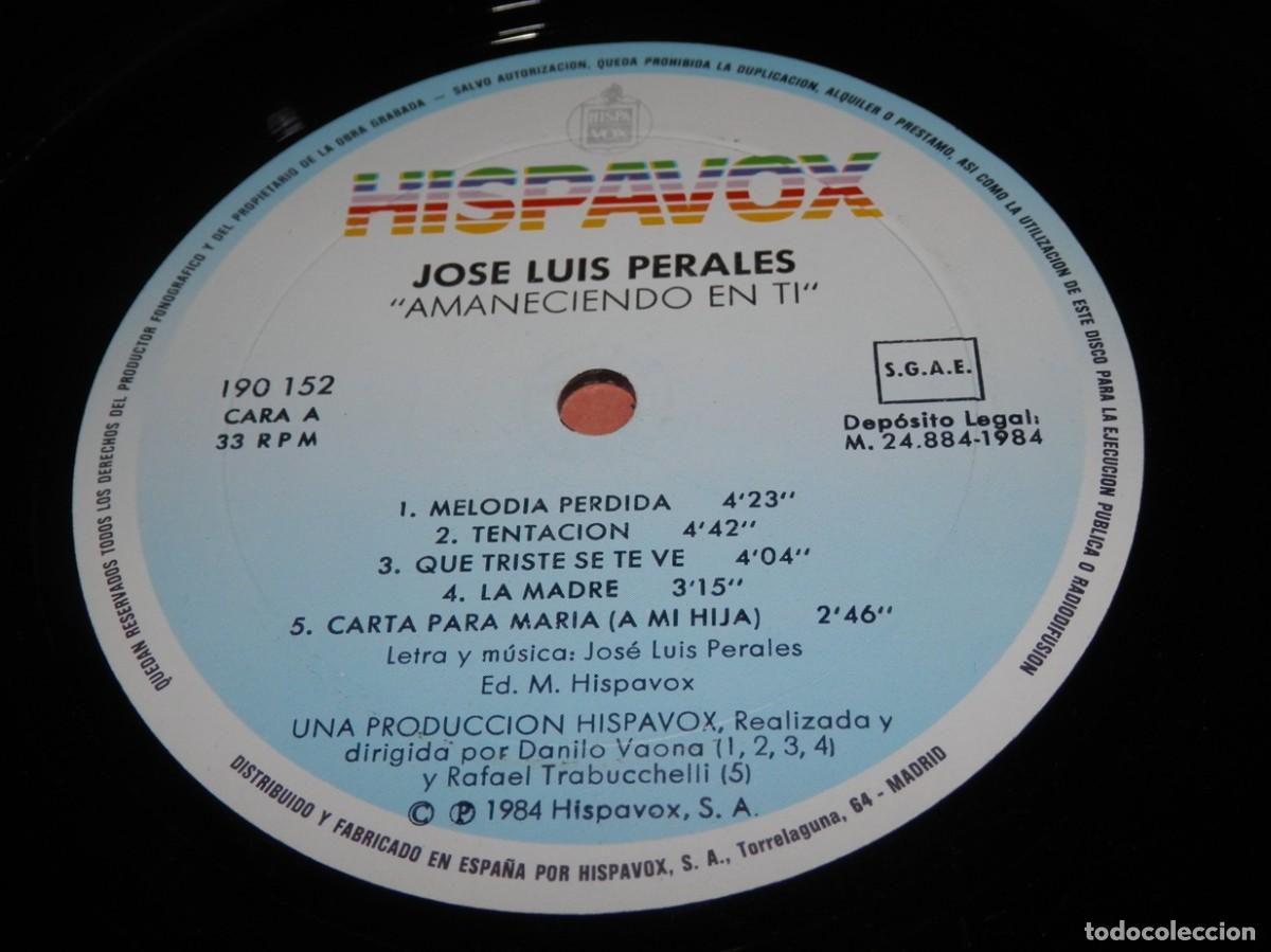 Discos de vinilo: DISCO LP DE VINILO DE JOS&Eacute; LUIS PERALES - Foto 3
