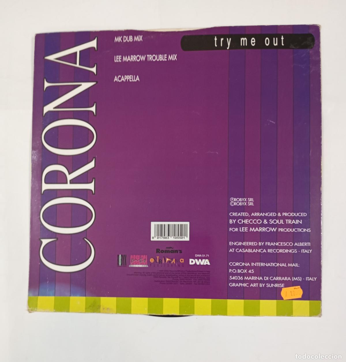 Discos de vinilo: Corona &ndash; Try Me Out. MAXI-SINGLE. TDKDA10 - Foto 2