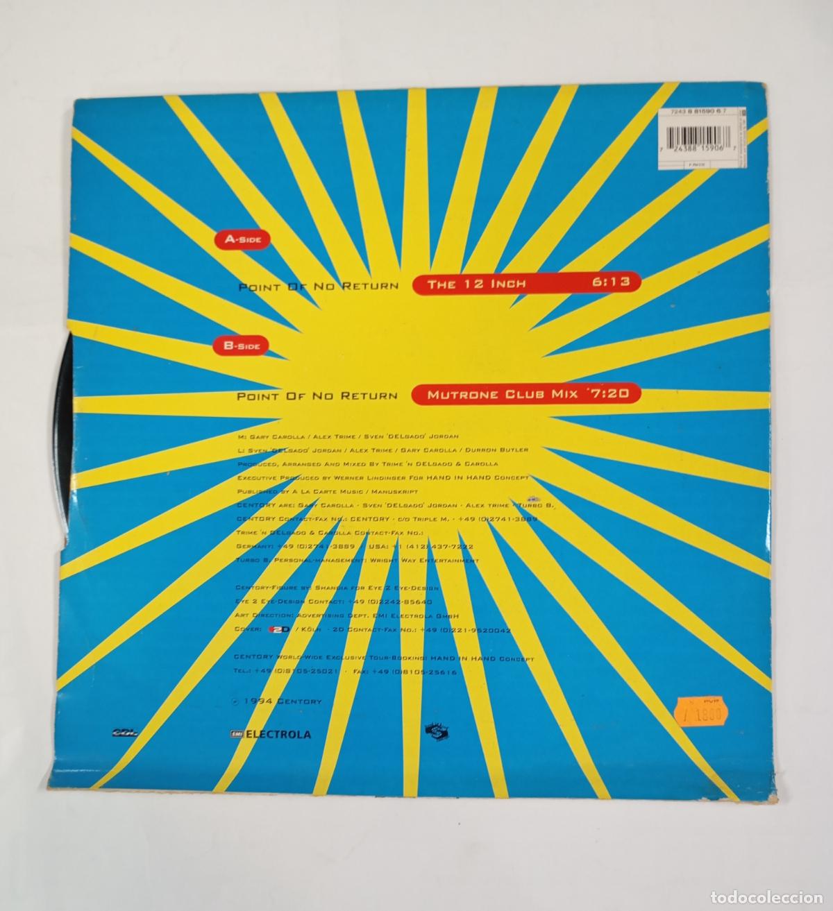Discos de vinilo: CENTORY. POINT OF NO RETURN. MAXI-SINGLE. TDKDA11 - Foto 2