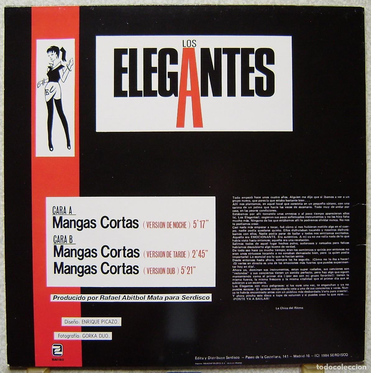 Discos de vinilo: LOS ELEGANTES.MANGAS CORTAS...MAXI...EX - Foto 2