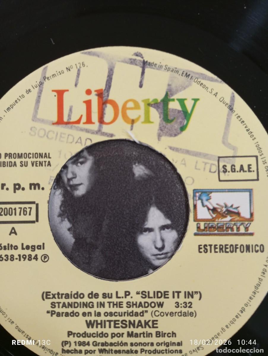 Discos de vinilo: SINGLE WHITESNAKE STANDING IN THE SHADOW / ALLOR NOTHING - Foto 7