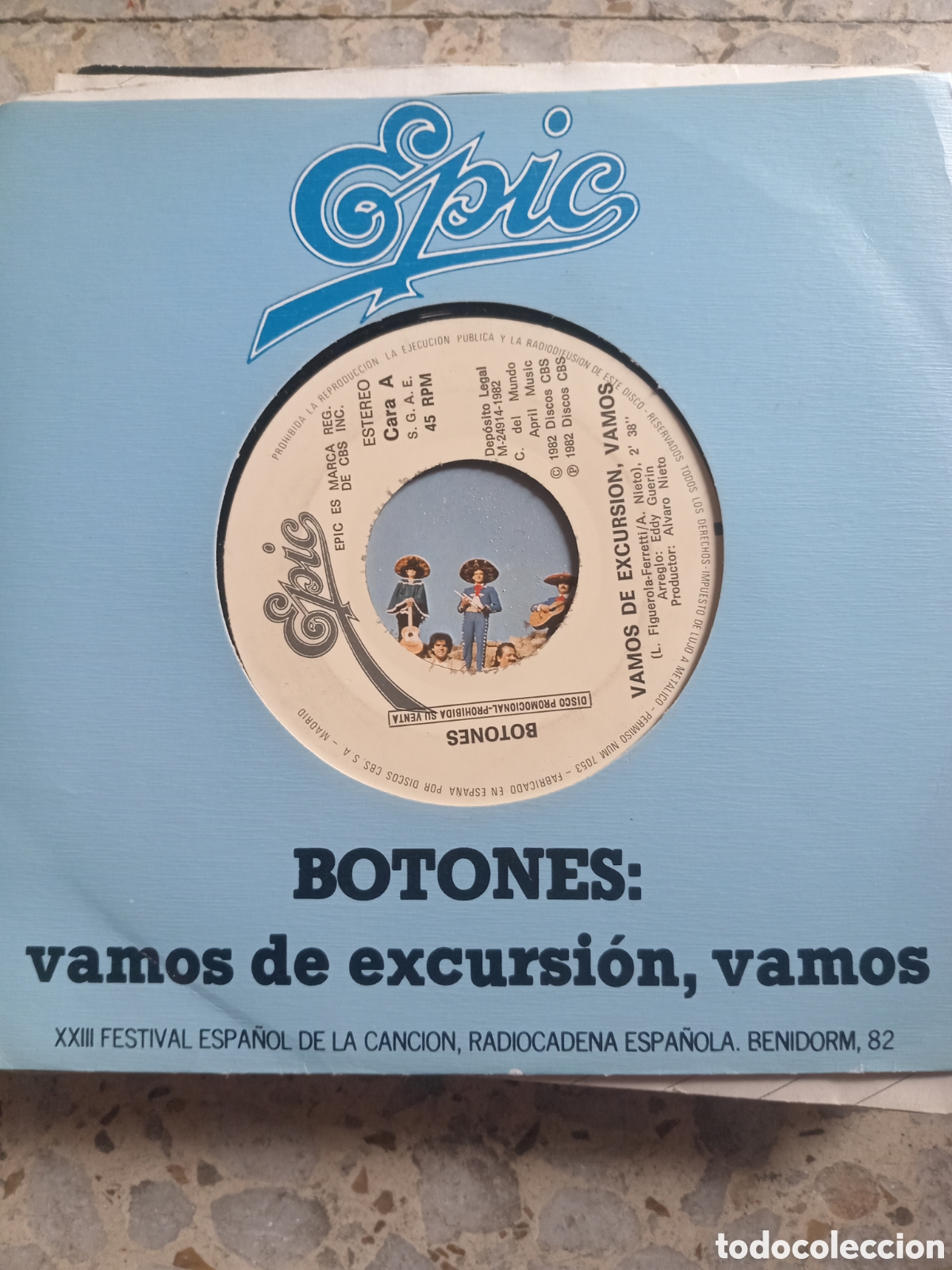 Discos de vinilo: SGL BOTONES VAMOS DE EXCURSION ESPA&Ntilde;A 1982 PROMO - Foto 1