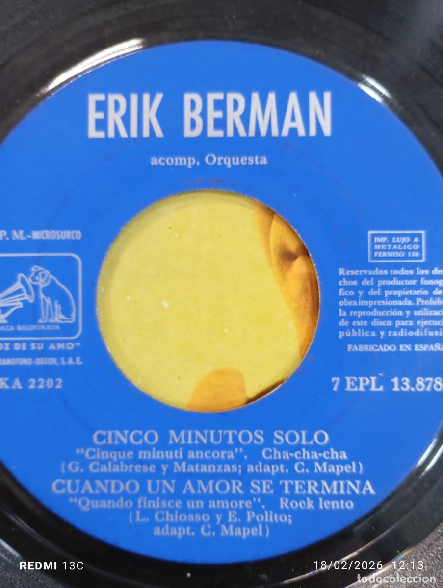 Discos de vinilo: EP ERIK BERMAN - MARIA + 3 CANCIONES - Foto 4