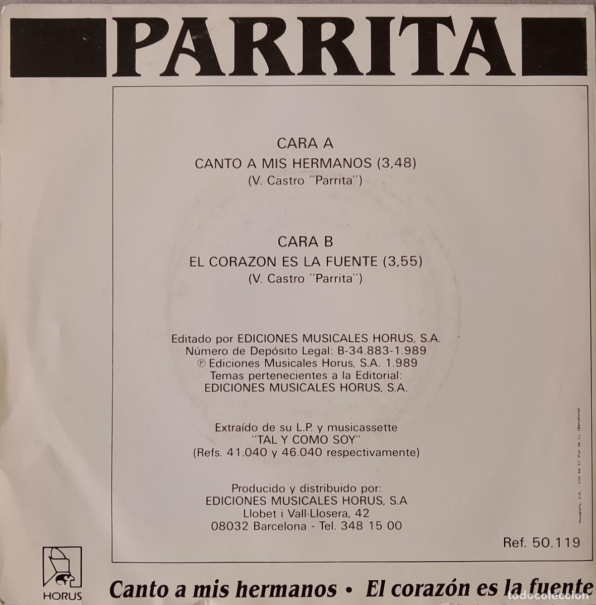 Discos de vinilo: Parrita. Canto a mis hermanos. Vinilo single. - Foto 2