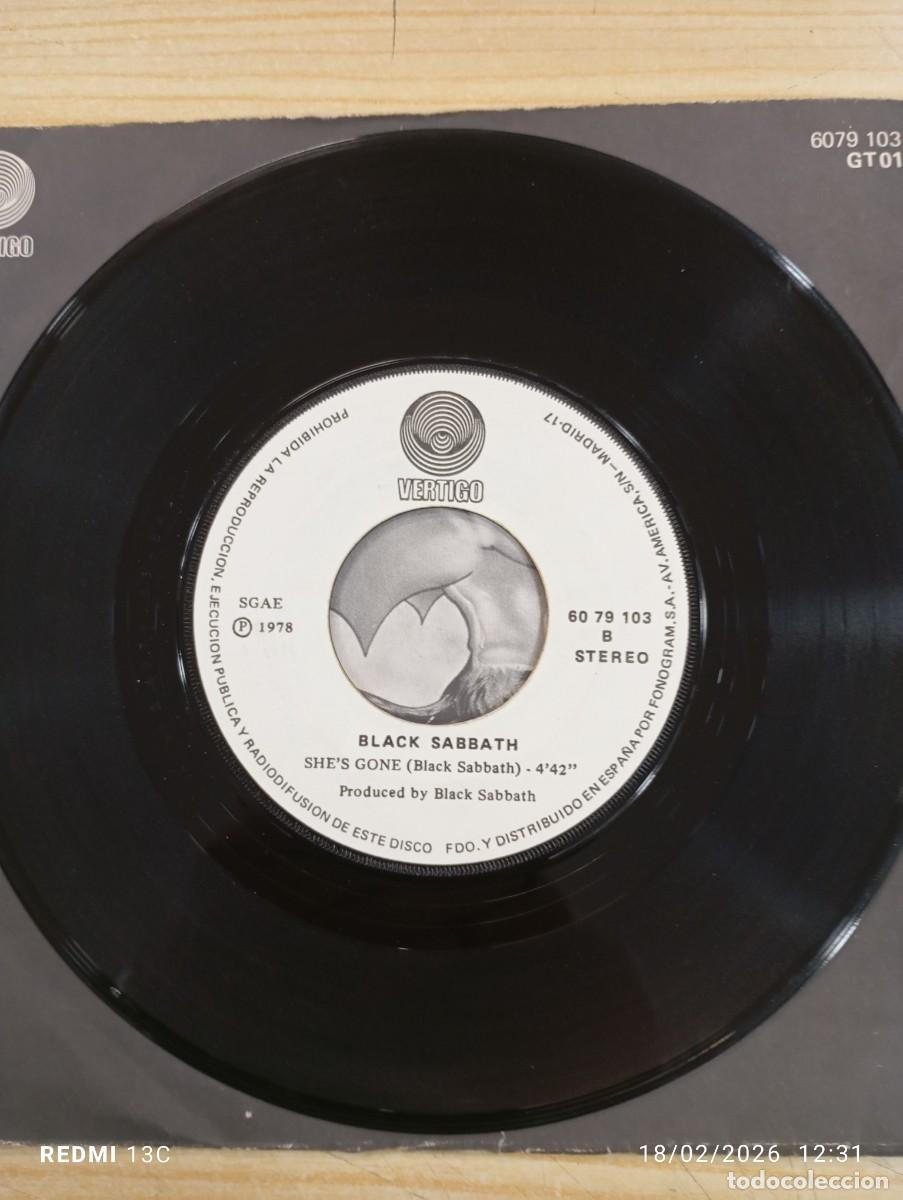 Discos de vinilo: SINGLE BLACK SABBATH NEVER SAY DIE / SHES GONE - Foto 3