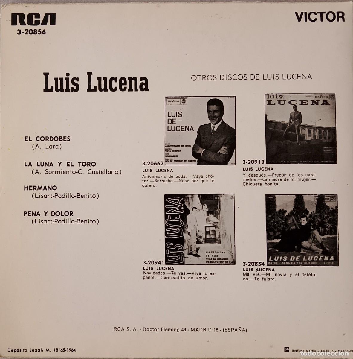 Discos de vinilo: Luis Lucena. La luna y el toro. Vinilo single EP. - Foto 2