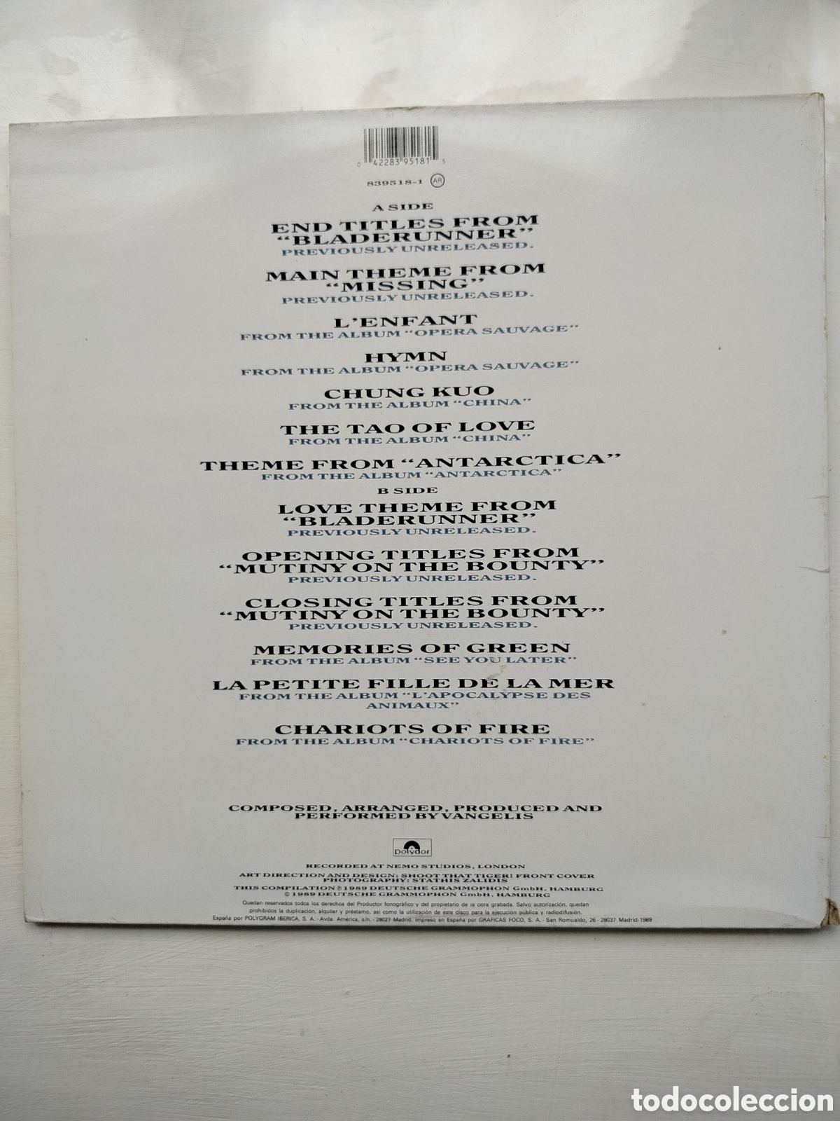 Discos de vinilo: Vangelis LP Themes 1989 - Foto 2