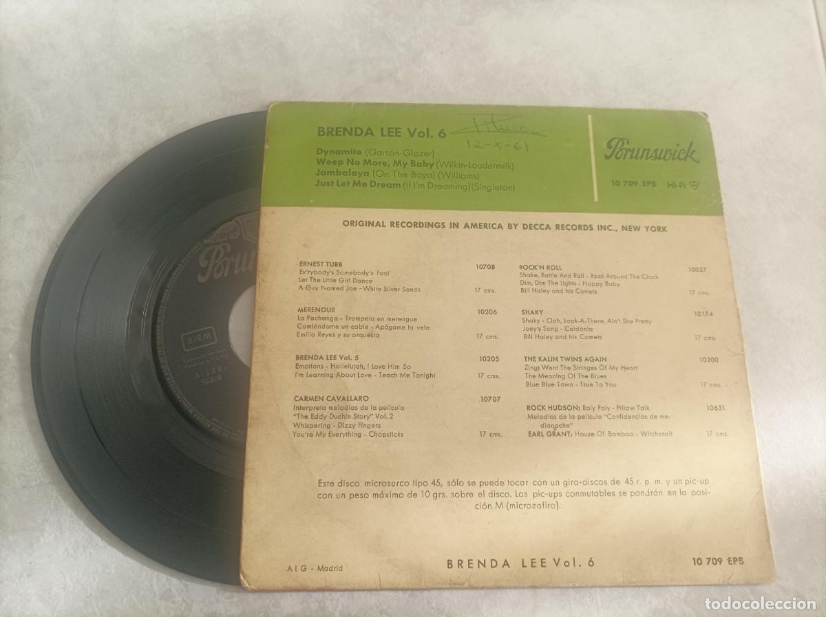 Discos de vinilo: Brenda Lee vol 6 ep original - Foto 2