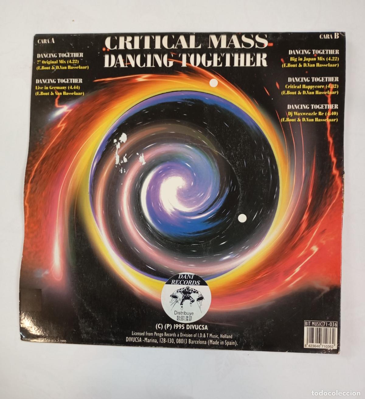 Discos de vinilo: CRITICAL MASS. DANCING TOGETHER. MAXI-SINGLE. TDKDA84 - Foto 2