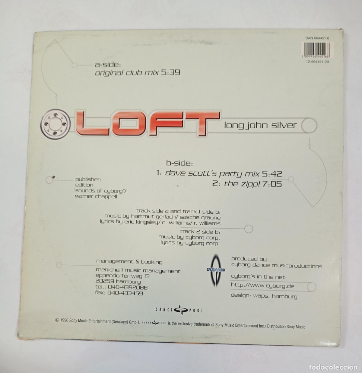 Discos de vinilo: LOFT. JOHN LONG SILVER. MAXI-SINGLE. TDKDA84 - Foto 2