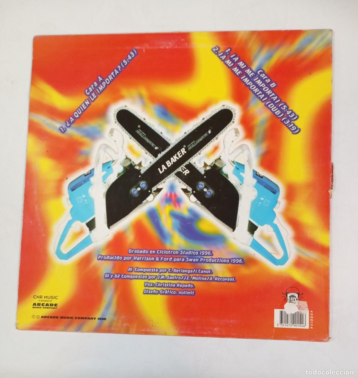 Discos de vinilo: LA BAKER. A QUIEN LE IMPORTA. MAXI-SINGLE. TDKDA84 - Foto 2