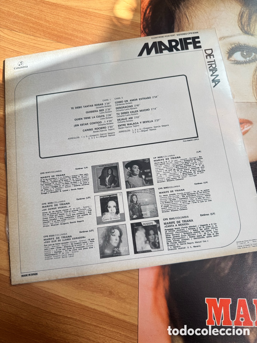 Discos de vinilo: Marife de Triana - Disco m&aacute;s P&oacute;ster (Nuevo) - Foto 2